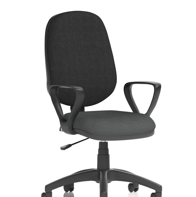 Eclipse Plus I Medium Back Task Operator Office Chair In Quest And Rivet Fabric