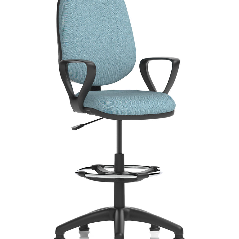 Eclipse Plus I Medium Back Task Operator Office Chair with Hi Rise Draughtsman Kit In Quest And Rivet Fabric