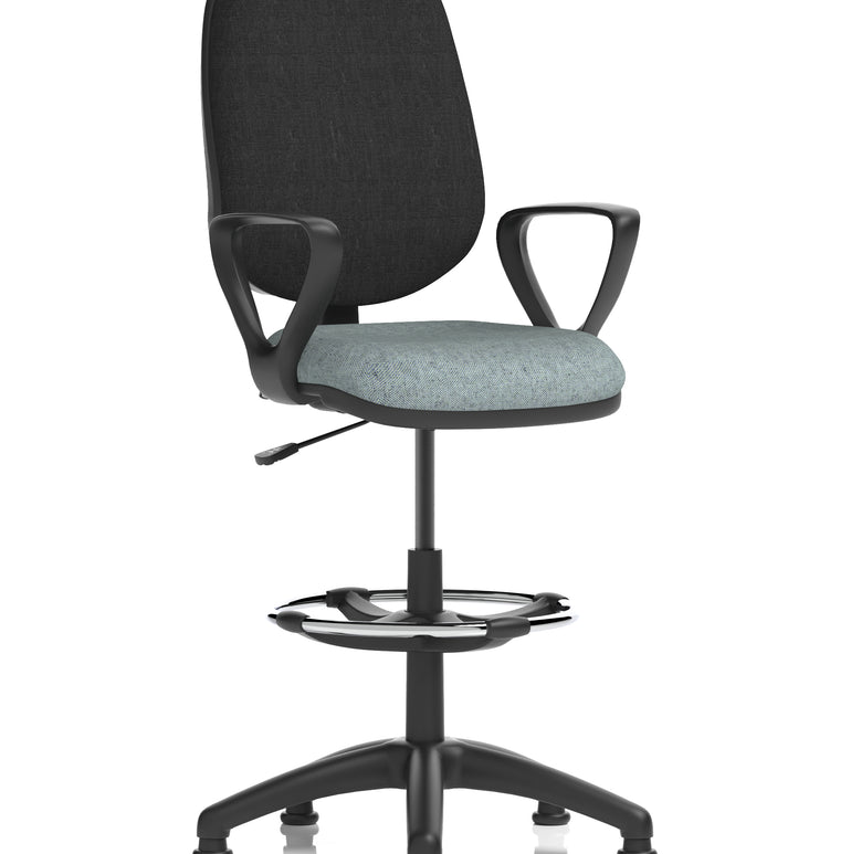 Eclipse Plus I Medium Back Task Operator Office Chair with Hi Rise Draughtsman Kit In Quest And Rivet Fabric