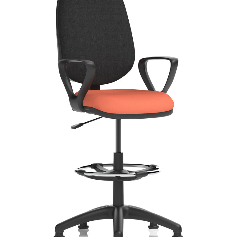 Eclipse Plus I Medium Back Task Operator Office Chair with Hi Rise Draughtsman Kit In Quest And Rivet Fabric