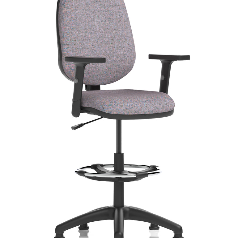 Eclipse Plus I Medium Back Task Operator Office Chair with Hi Rise Draughtsman Kit In Quest And Rivet Fabric