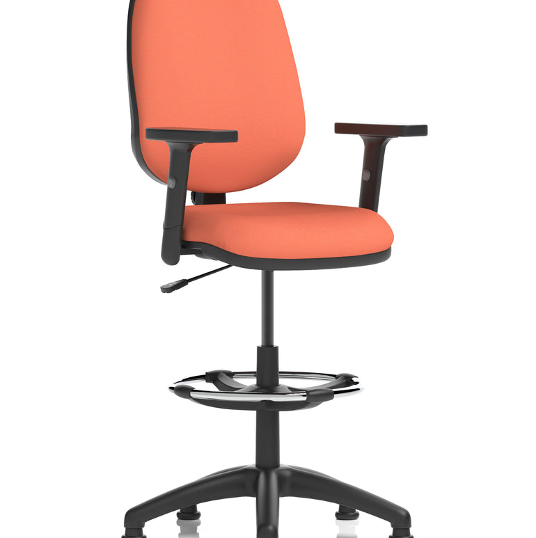 Eclipse Plus I Medium Back Task Operator Office Chair with Hi Rise Draughtsman Kit In Quest And Rivet Fabric