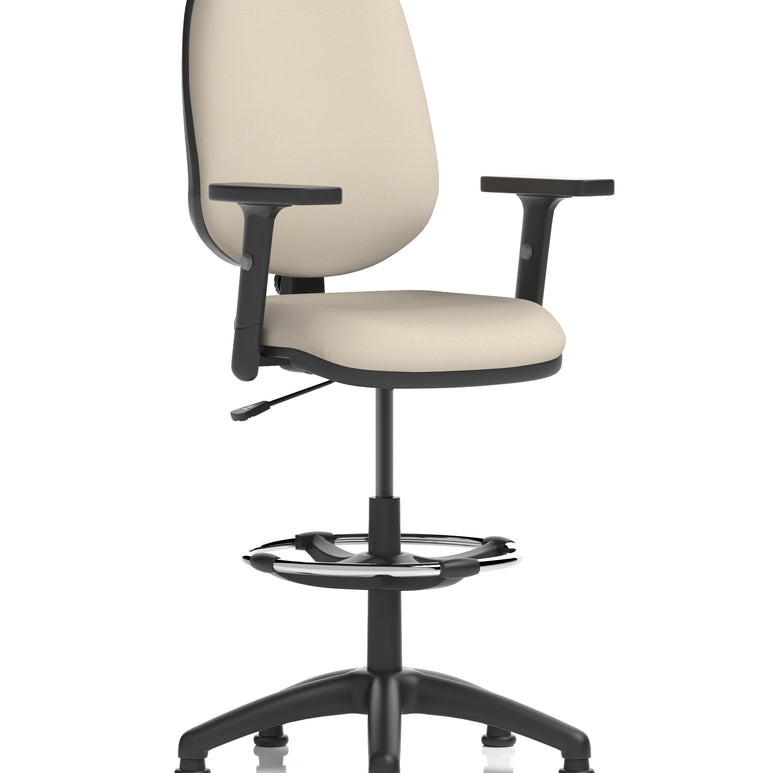 Eclipse Plus I Medium Back Task Operator Office Chair with Hi Rise Draughtsman Kit In Quest And Rivet Fabric