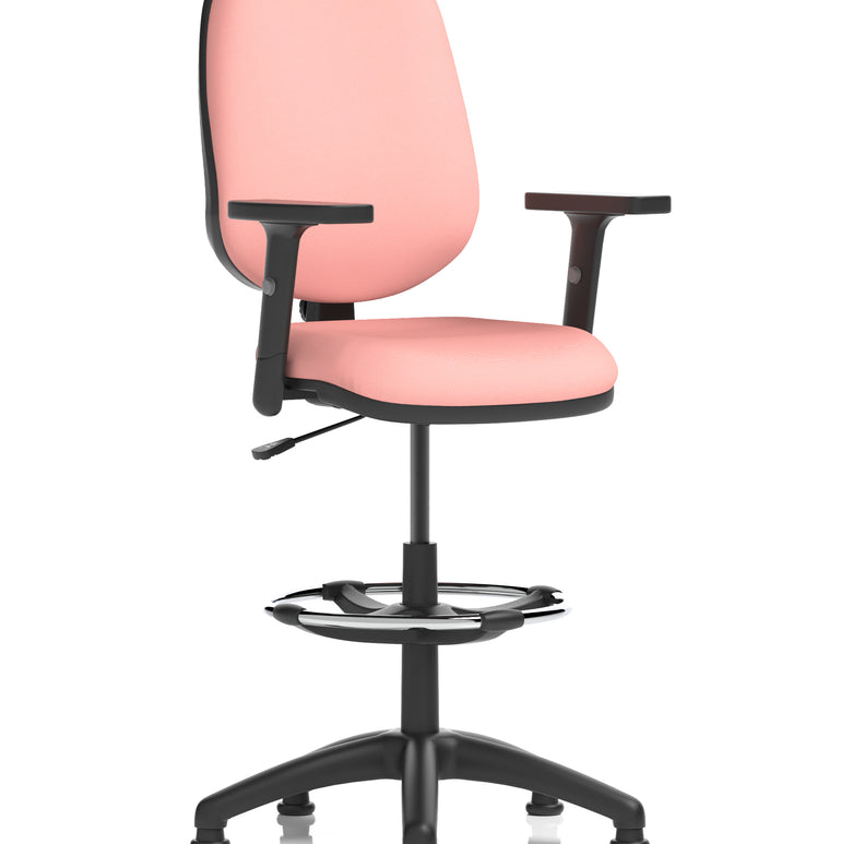 Eclipse Plus I Medium Back Task Operator Office Chair with Hi Rise Draughtsman Kit In Quest And Rivet Fabric