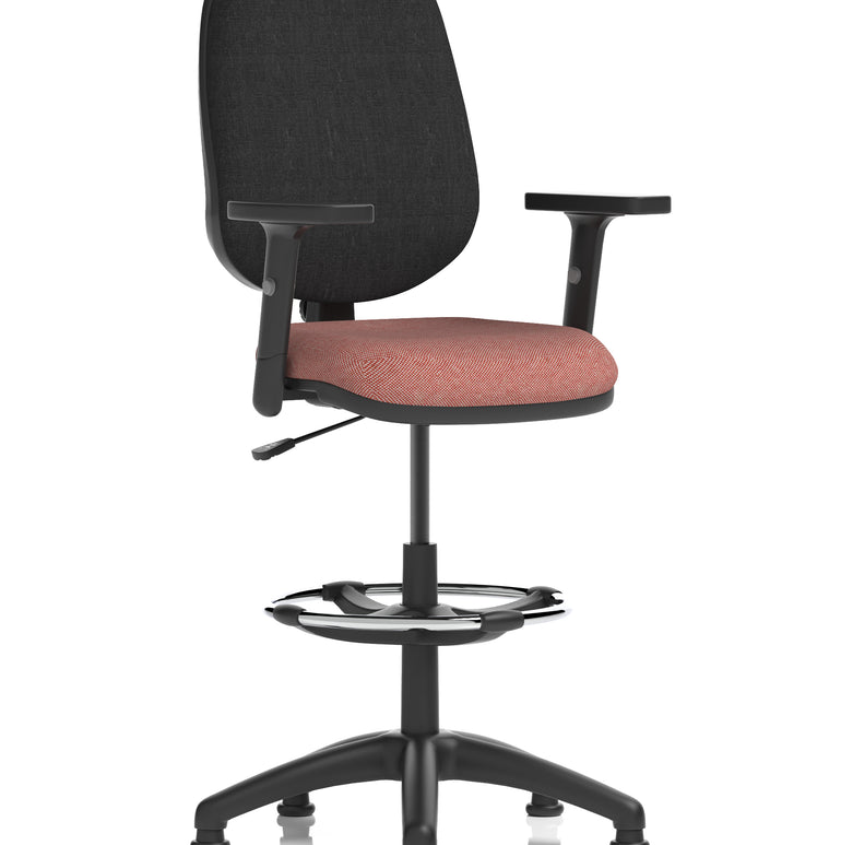 Eclipse Plus I Medium Back Task Operator Office Chair with Hi Rise Draughtsman Kit In Quest And Rivet Fabric