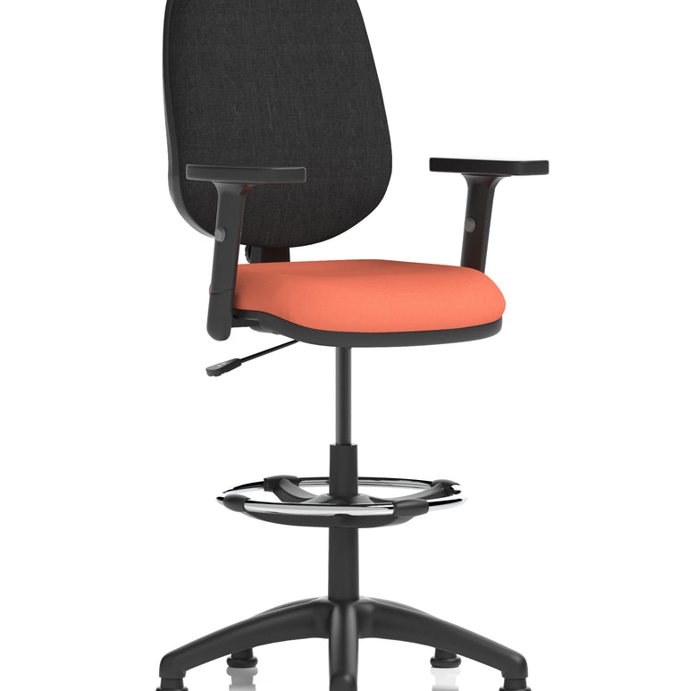 Eclipse Plus I Medium Back Task Operator Office Chair with Hi Rise Draughtsman Kit In Quest And Rivet Fabric