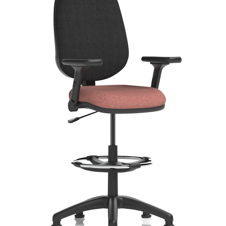 Eclipse Plus I Medium Back Task Operator Office Chair with Hi Rise Draughtsman Kit In Quest And Rivet Fabric