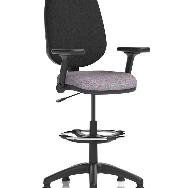 Eclipse Plus I Medium Back Task Operator Office Chair with Hi Rise Draughtsman Kit In Quest And Rivet Fabric