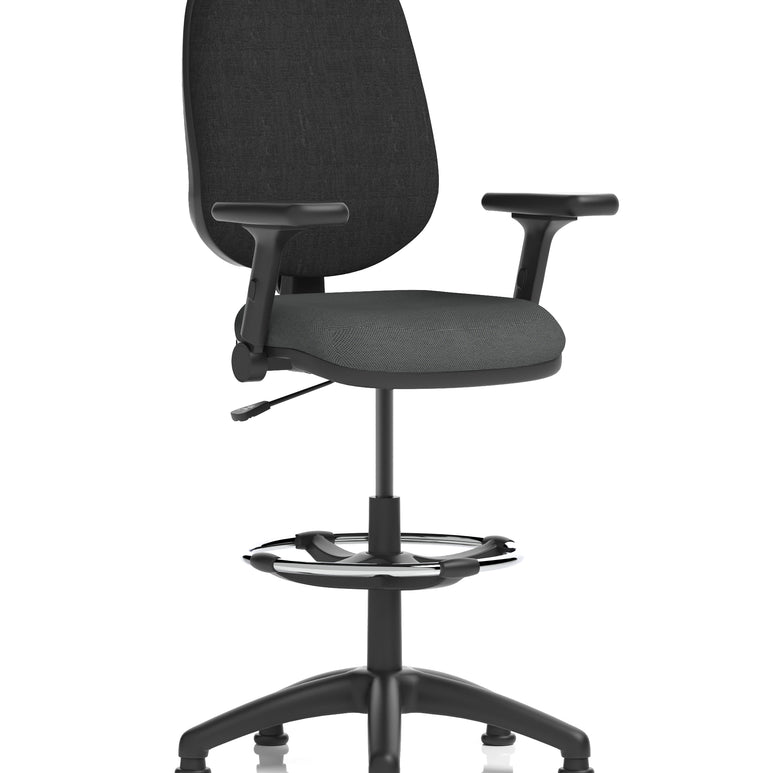 Eclipse Plus I Medium Back Task Operator Office Chair with Hi Rise Draughtsman Kit In Quest And Rivet Fabric