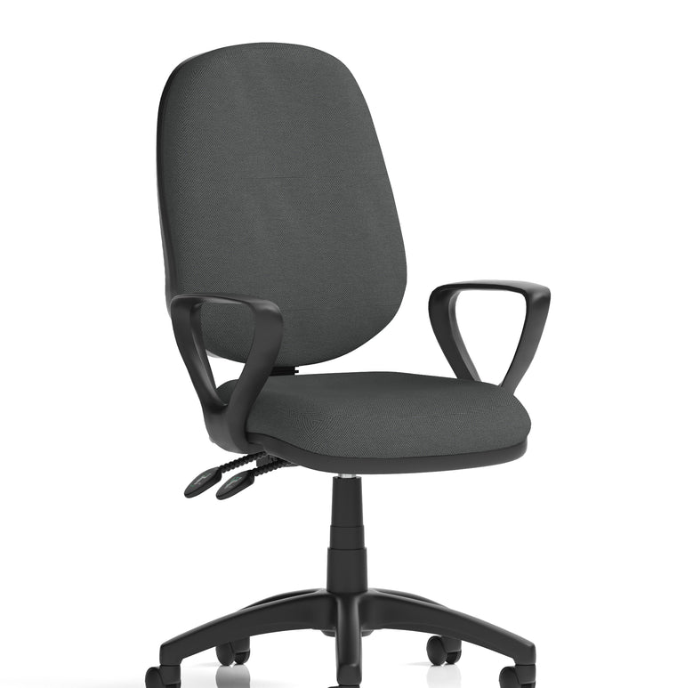 Eclipse Plus II Medium Back Task Operator Office Chair In Quest And Rivet Fabric