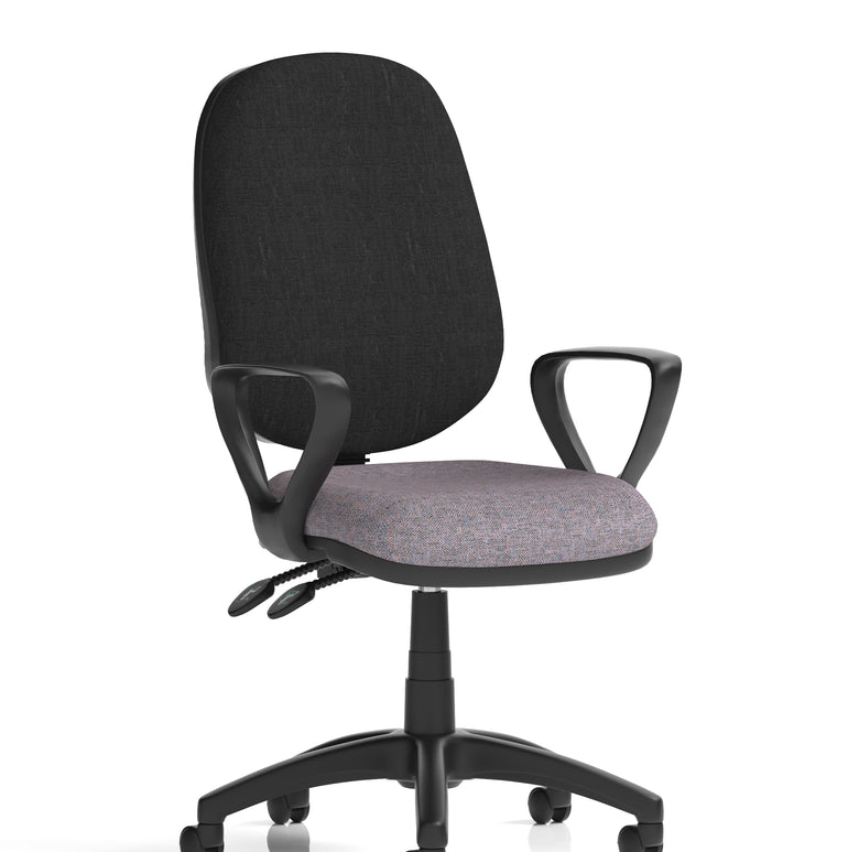 Eclipse Plus II Medium Back Task Operator Office Chair In Quest And Rivet Fabric