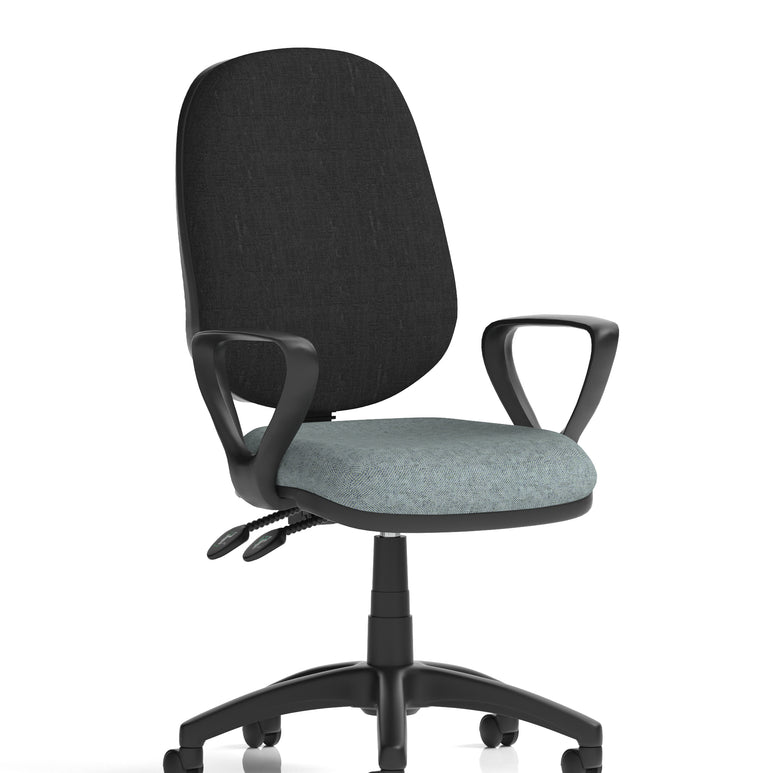 Eclipse Plus II Medium Back Task Operator Office Chair In Quest And Rivet Fabric