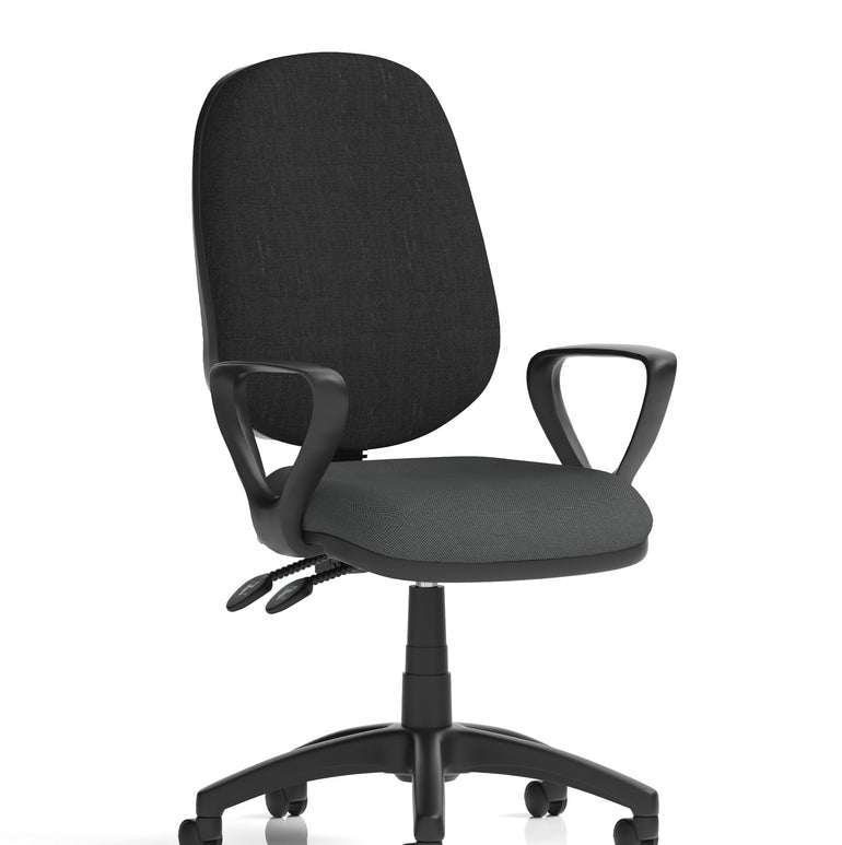 Eclipse Plus II Medium Back Task Operator Office Chair In Quest And Rivet Fabric