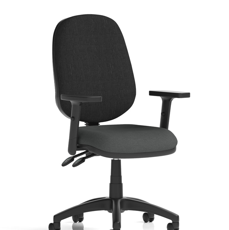 Eclipse Plus II Medium Back Task Operator Office Chair In Quest And Rivet Fabric