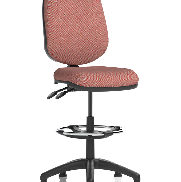 Eclipse Plus II Task Operator Office Chair with Hi Rise Draughtsman Kit In Quest And Rivet Fabric