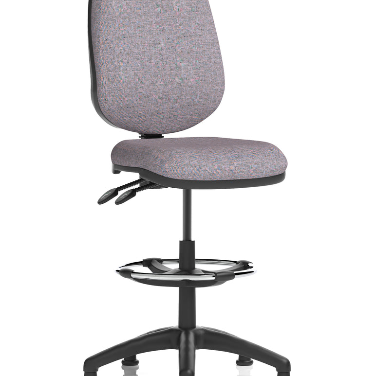 Eclipse Plus II Task Operator Office Chair with Hi Rise Draughtsman Kit In Quest And Rivet Fabric