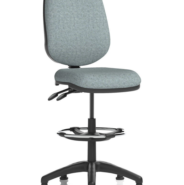 Eclipse Plus II Task Operator Office Chair with Hi Rise Draughtsman Kit In Quest And Rivet Fabric