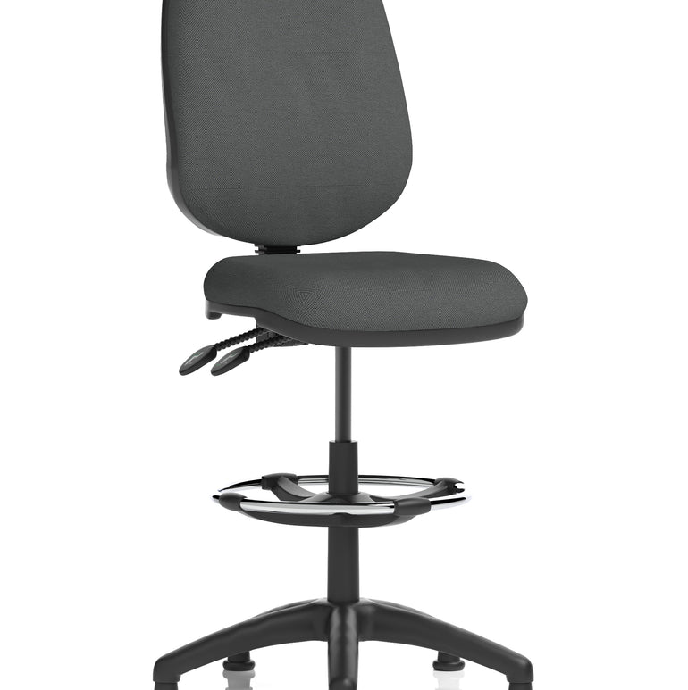 Eclipse Plus II Task Operator Office Chair with Hi Rise Draughtsman Kit In Quest And Rivet Fabric