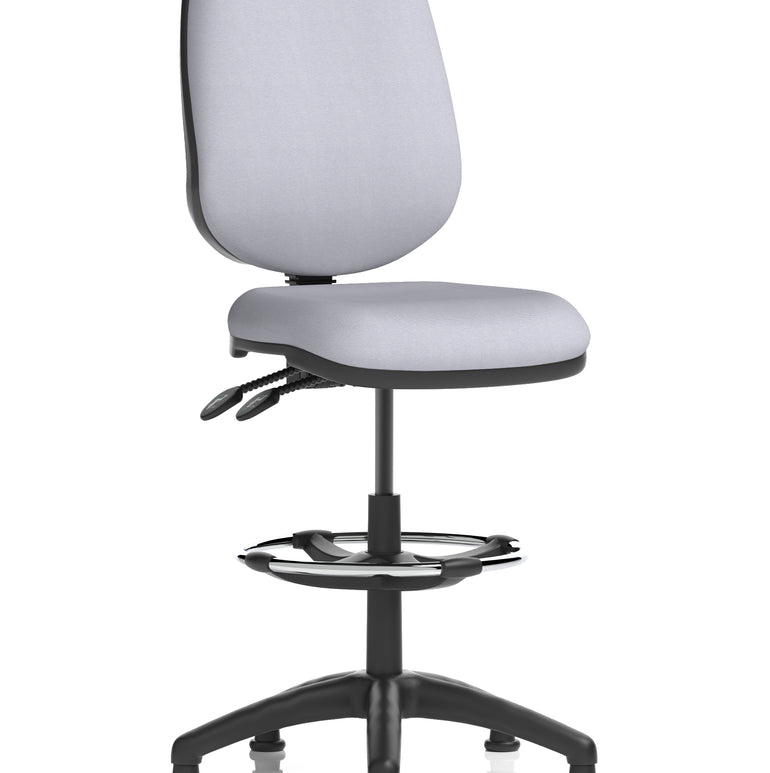 Eclipse Plus II Task Operator Office Chair with Hi Rise Draughtsman Kit In Quest And Rivet Fabric
