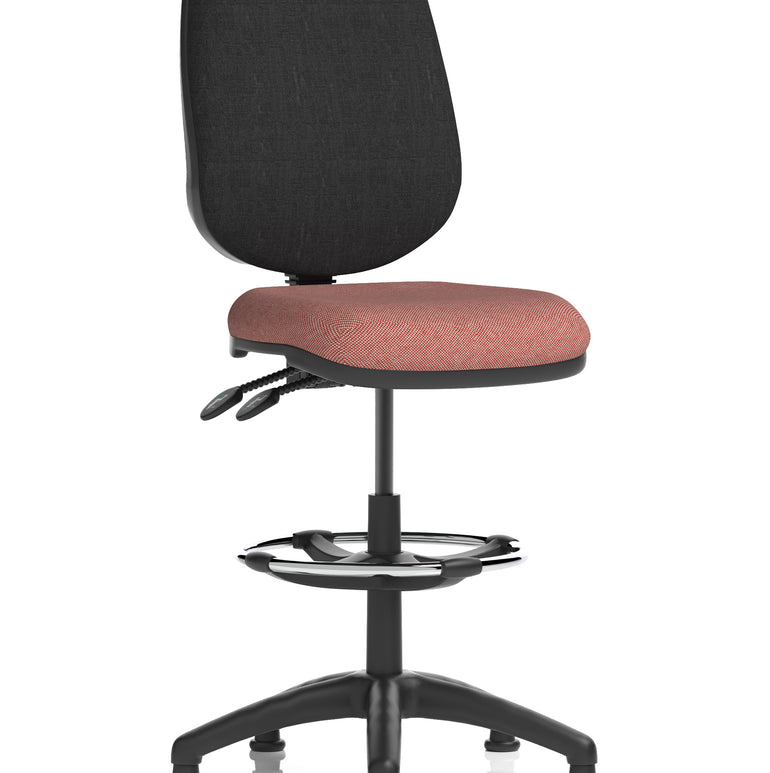 Eclipse Plus II Task Operator Office Chair with Hi Rise Draughtsman Kit In Quest And Rivet Fabric