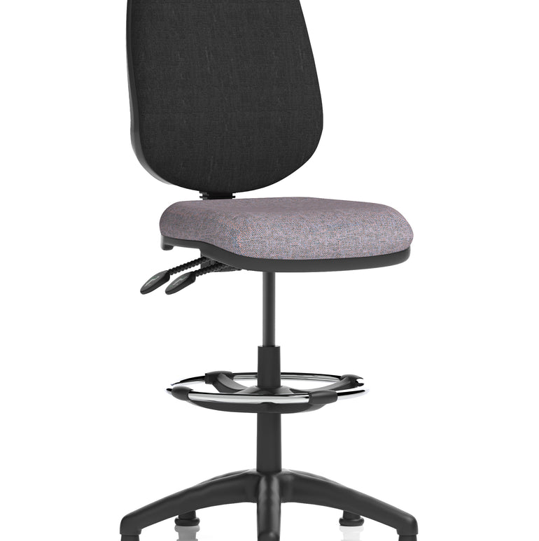 Eclipse Plus II Task Operator Office Chair with Hi Rise Draughtsman Kit In Quest And Rivet Fabric