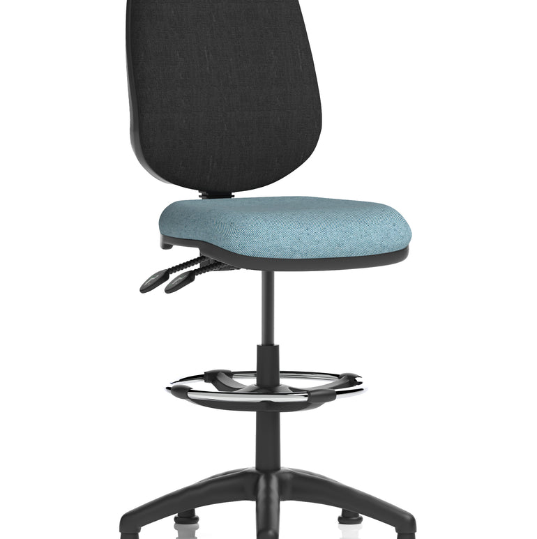 Eclipse Plus II Task Operator Office Chair with Hi Rise Draughtsman Kit In Quest And Rivet Fabric