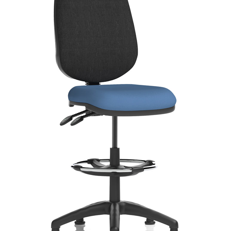 Eclipse Plus II Task Operator Office Chair with Hi Rise Draughtsman Kit In Quest And Rivet Fabric