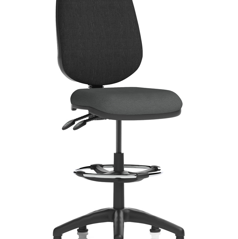 Eclipse Plus II Task Operator Office Chair with Hi Rise Draughtsman Kit In Quest And Rivet Fabric