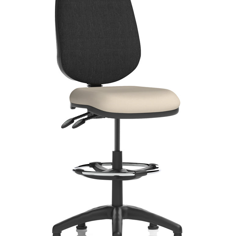 Eclipse Plus II Task Operator Office Chair with Hi Rise Draughtsman Kit In Quest And Rivet Fabric