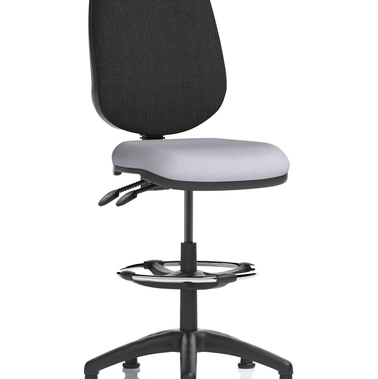 Eclipse Plus II Task Operator Office Chair with Hi Rise Draughtsman Kit In Quest And Rivet Fabric