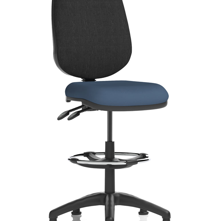 Eclipse Plus II Task Operator Office Chair with Hi Rise Draughtsman Kit In Quest And Rivet Fabric