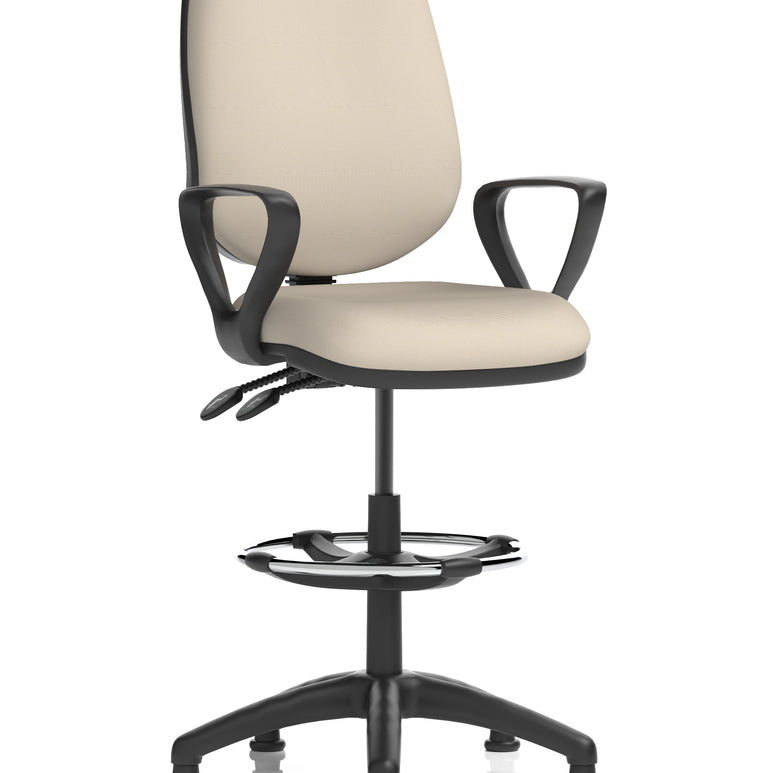 Eclipse Plus II Task Operator Office Chair with Hi Rise Draughtsman Kit In Quest And Rivet Fabric
