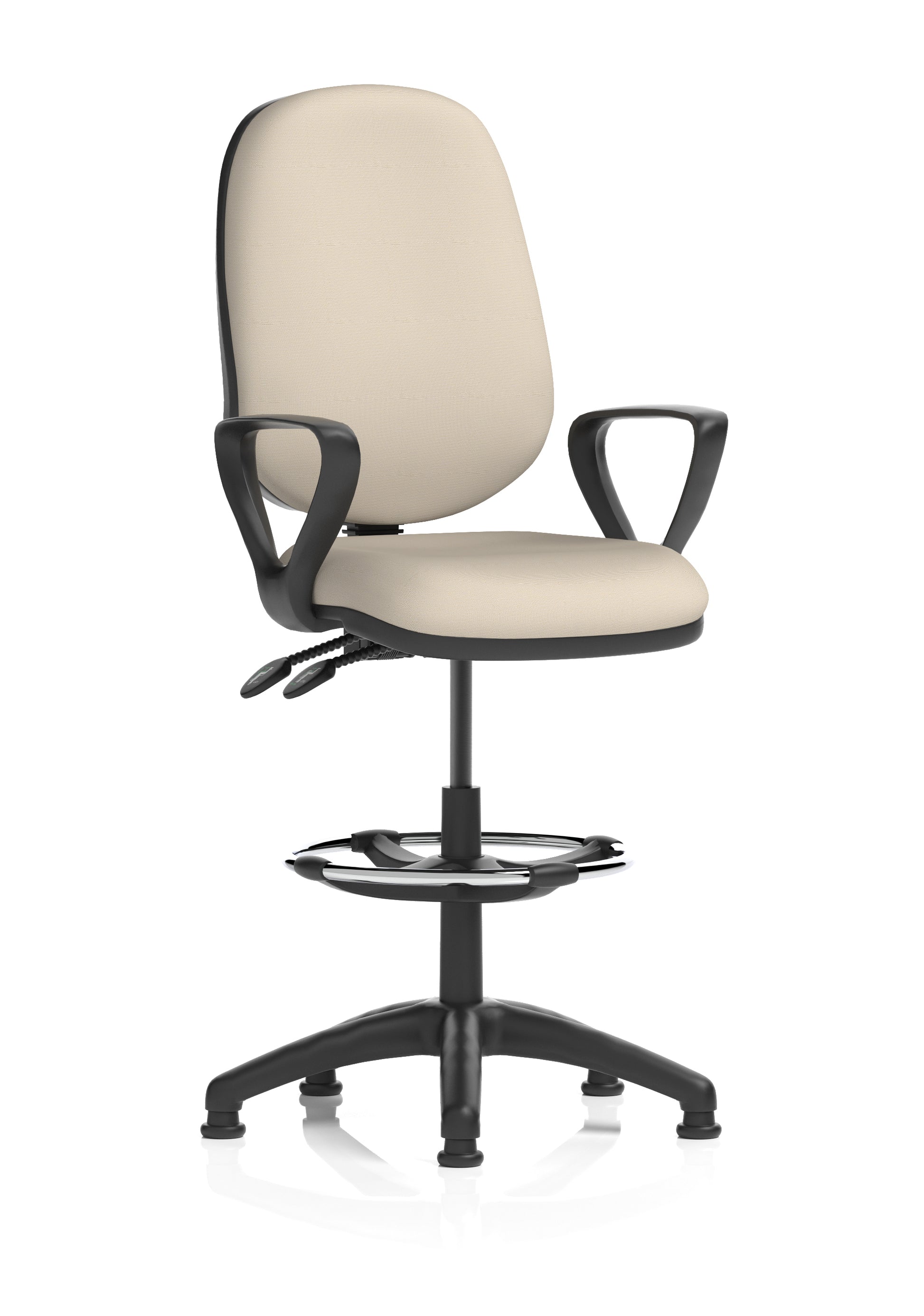 Eclipse Plus II Task Operator Office Chair with Hi Rise Draughtsman Kit In Quest And Rivet Fabric