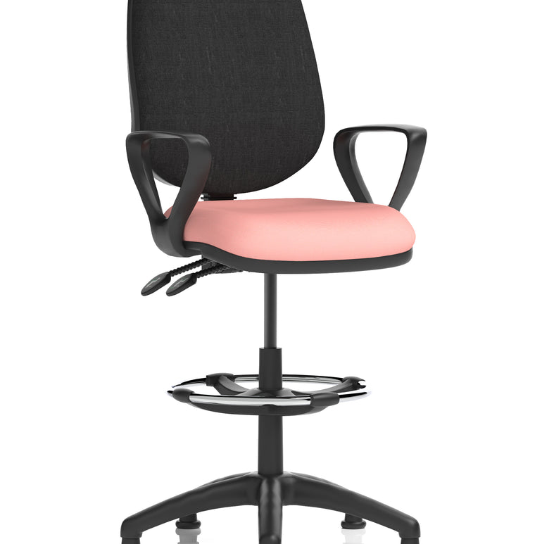 Eclipse Plus II Task Operator Office Chair with Hi Rise Draughtsman Kit In Quest And Rivet Fabric