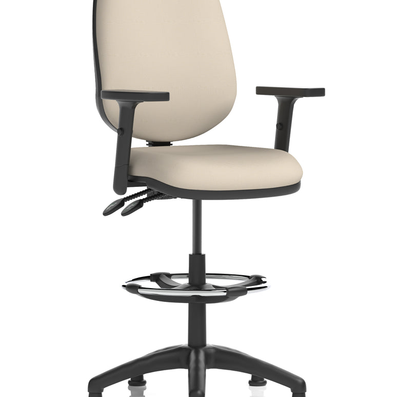 Eclipse Plus II Task Operator Office Chair with Hi Rise Draughtsman Kit In Quest And Rivet Fabric