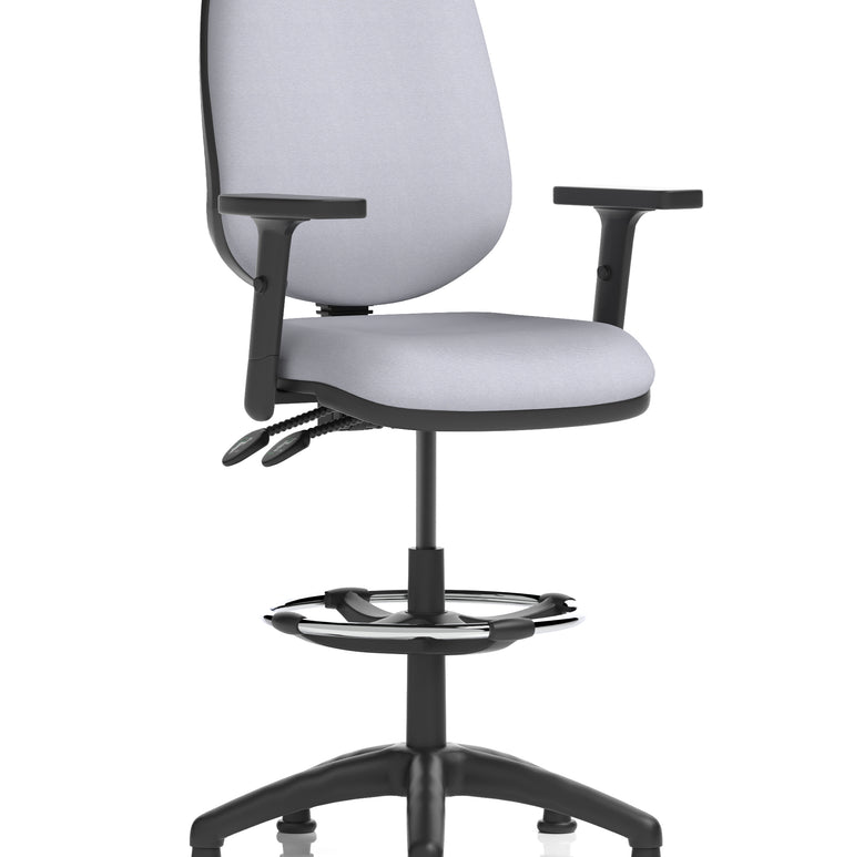 Eclipse Plus II Task Operator Office Chair with Hi Rise Draughtsman Kit In Quest And Rivet Fabric