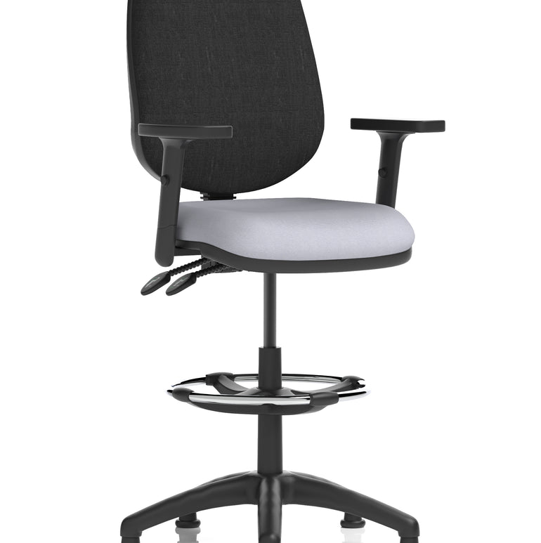 Eclipse Plus II Task Operator Office Chair with Hi Rise Draughtsman Kit In Quest And Rivet Fabric
