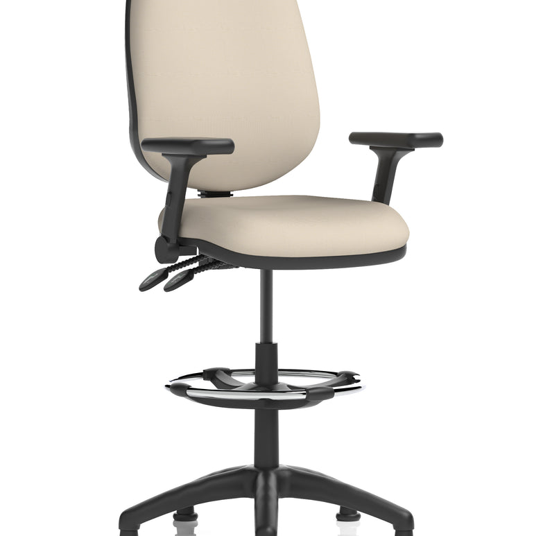 Eclipse Plus II Task Operator Office Chair with Hi Rise Draughtsman Kit In Quest And Rivet Fabric