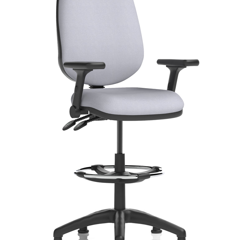 Eclipse Plus II Task Operator Office Chair with Hi Rise Draughtsman Kit In Quest And Rivet Fabric
