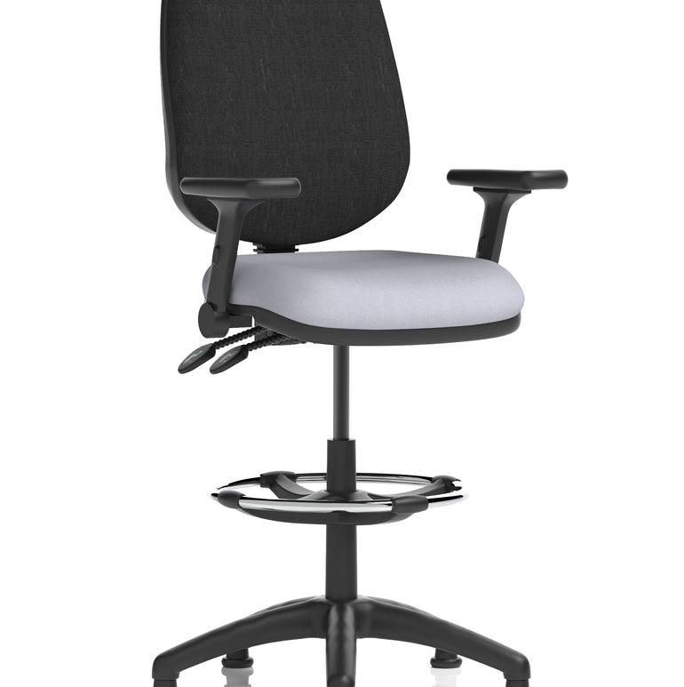 Eclipse Plus II Task Operator Office Chair with Hi Rise Draughtsman Kit In Quest And Rivet Fabric