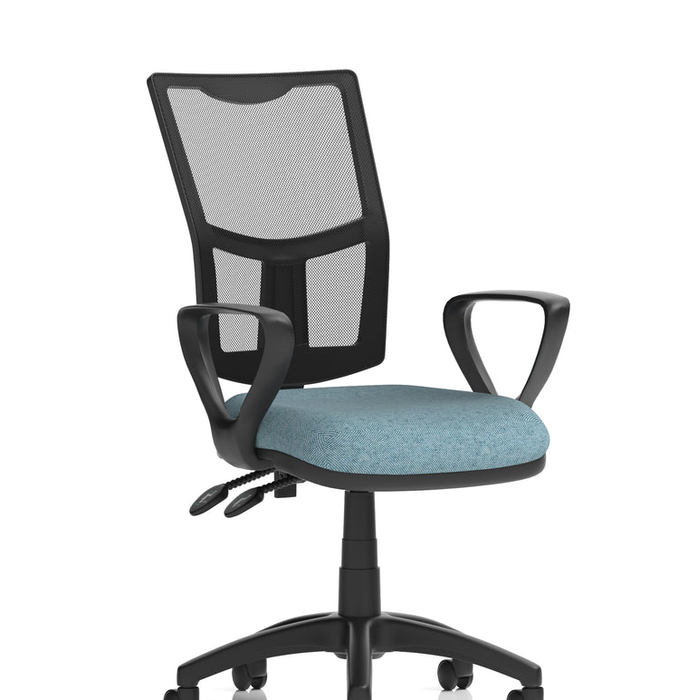 Eclipse Plus II Medium Mesh Back Task Operator Office Chair In Quest And Rivet Fabric