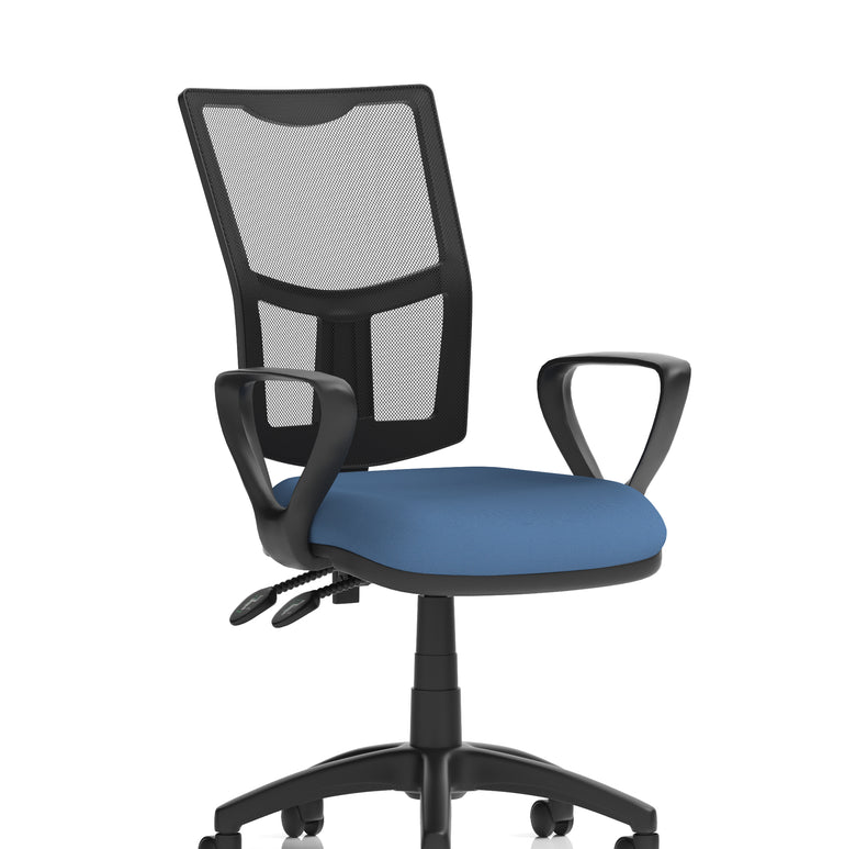 Eclipse Plus II Medium Mesh Back Task Operator Office Chair In Quest And Rivet Fabric