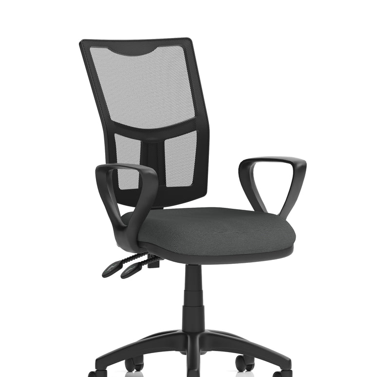 Eclipse Plus II Medium Mesh Back Task Operator Office Chair In Quest And Rivet Fabric