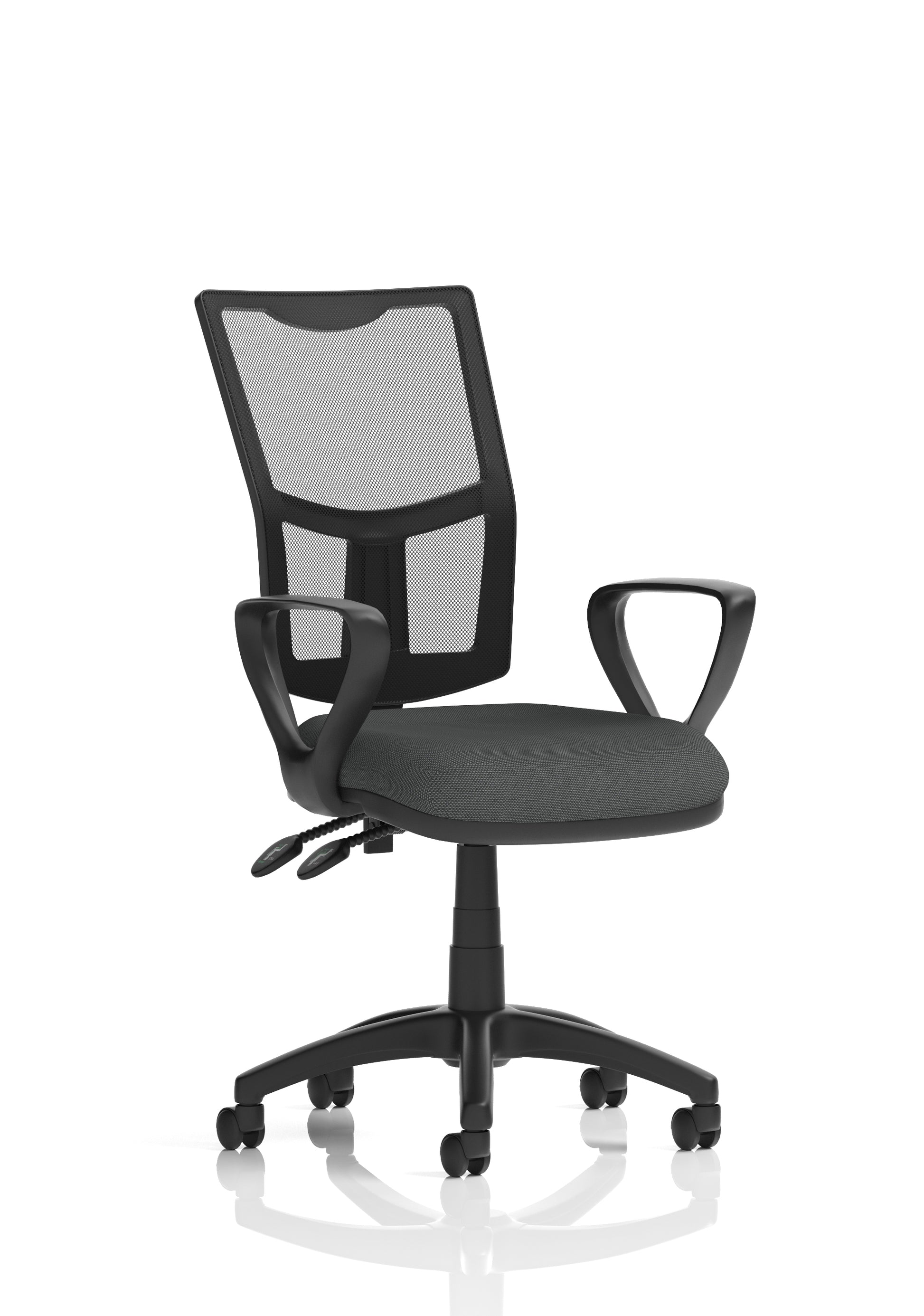 Eclipse Plus II Medium Mesh Back Task Operator Office Chair In Quest And Rivet Fabric