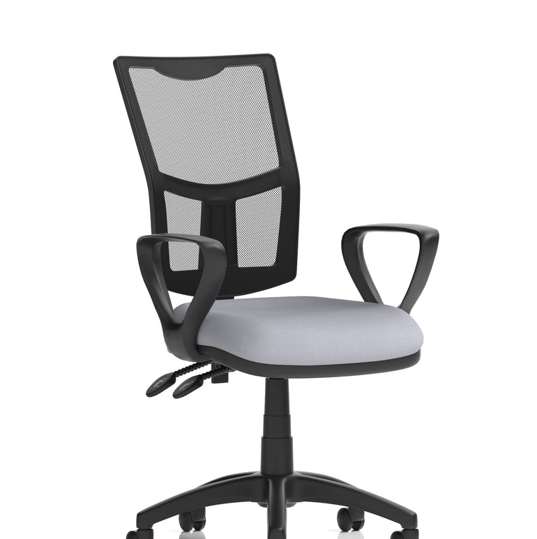 Eclipse Plus II Medium Mesh Back Task Operator Office Chair In Quest And Rivet Fabric
