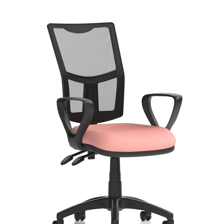 Eclipse Plus II Medium Mesh Back Task Operator Office Chair In Quest And Rivet Fabric