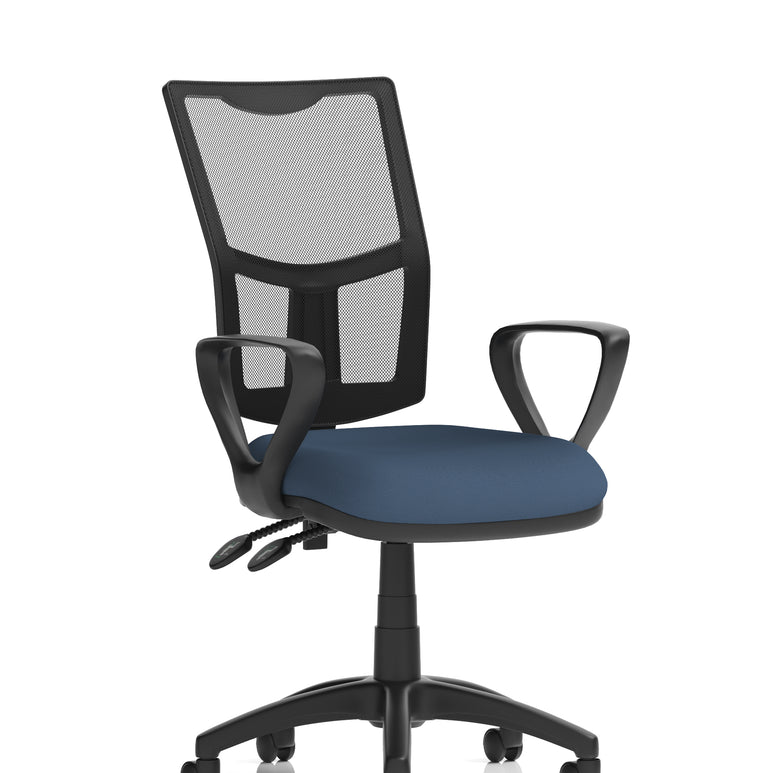 Eclipse Plus II Medium Mesh Back Task Operator Office Chair In Quest And Rivet Fabric