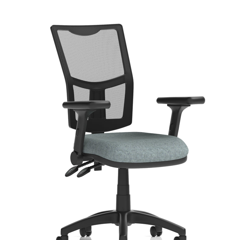 Eclipse Plus II Medium Mesh Back Task Operator Office Chair In Quest And Rivet Fabric