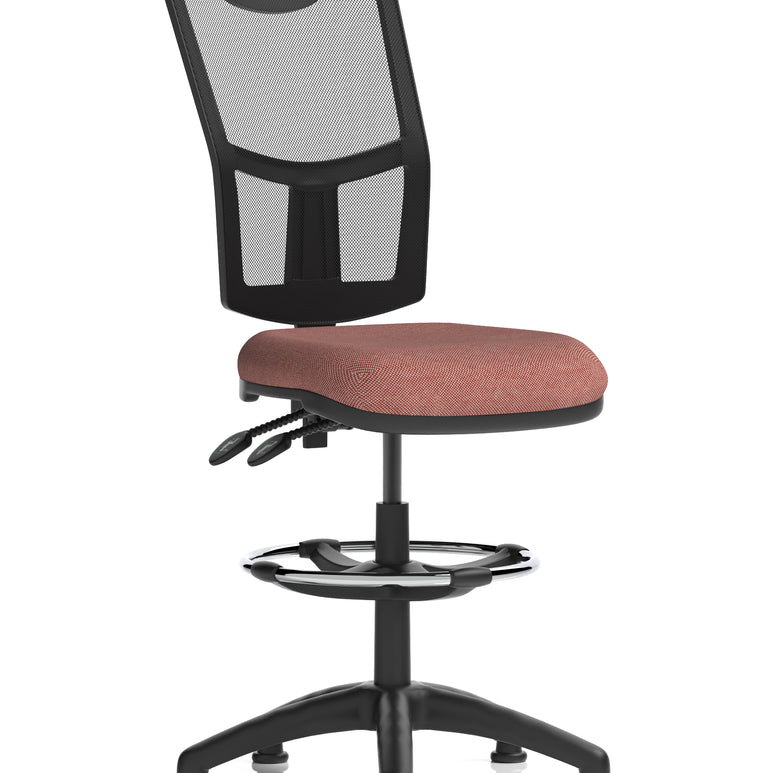 Eclipse Plus II Medium Mesh Back Task Operator Office Chair In Quest And Rivet Fabric