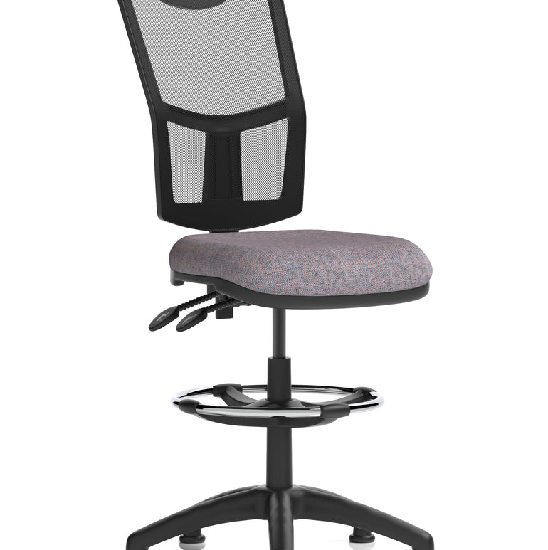 Eclipse Plus II Medium Mesh Back Task Operator Office Chair In Quest And Rivet Fabric